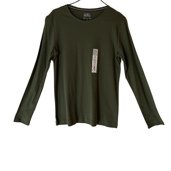 croft & barrow Tops - Croft & Barrow Women's Olive Classic Long Sleeve Tee Size M